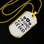 Child Of God Arrow Cross Necklace Stainless Steel or 18k Gold Dog Tag 24" Chain-Express Your Love Gifts