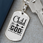 Child Of God Arrow Heart Keychain Stainless Steel or 18k Gold Dog Tag Keyring-Express Your Love Gifts