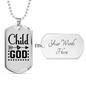 Child Of God Arrow Heart Necklace Stainless Steel or 18k Gold Dog Tag 24" Chain-Express Your Love Gifts