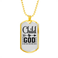 Child Of God Arrow Heart Necklace Stainless Steel or 18k Gold Dog Tag 24" Chain-Express Your Love Gifts