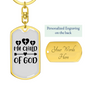 Child Of God Cross Keychain Stainless Steel or 18k Gold Dog Tag Keyring-Express Your Love Gifts