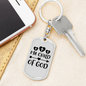 Child Of God Cross Keychain Stainless Steel or 18k Gold Dog Tag Keyring-Express Your Love Gifts