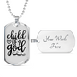 Child Of God Necklace Stainless Steel or 18k Gold Dog Tag 24" Chain-Express Your Love Gifts