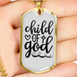 Child Of God Necklace Stainless Steel or 18k Gold Dog Tag 24" Chain-Express Your Love Gifts