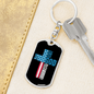 Child Of God Warrior Christian Keychain Stainless Steel or 18k Gold Dog Tag Keyring-Express Your Love Gifts