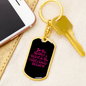 Child's School Room Mom Keychain Stainless Steel or 18k Gold Dog Tag Keyring-Express Your Love Gifts