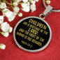 Children are the Lords Psalm 127:3 Circle Pendant Stainless Steel or 18k Gold 18-22"-Express Your Love Gifts