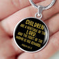 Children are the Lords Psalm 127:3 Circle Pendant Stainless Steel or 18k Gold 18-22"-Express Your Love Gifts