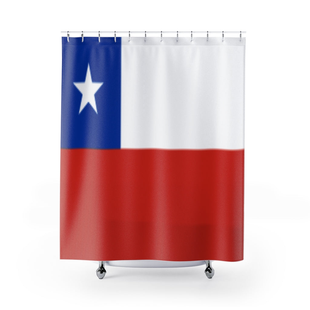 Chile Flag Stylish Design 71" x 74" Elegant Waterproof Shower Curtain for a Spa-like Bathroom Paradise Exceptional Craftsmanship-Express Your Love Gifts