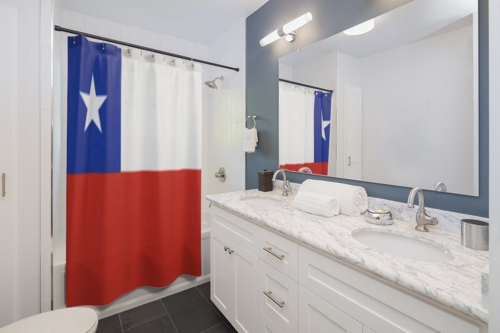 Chile Flag Stylish Design 71" x 74" Elegant Waterproof Shower Curtain for a Spa-like Bathroom Paradise Exceptional Craftsmanship-Express Your Love Gifts