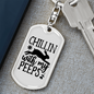 Chillin With My Peeps Christian Keychain Stainless Steel or 18k Gold Dog Tag Keyring-Express Your Love Gifts