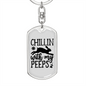 Chillin With My Peeps Christian Keychain Stainless Steel or 18k Gold Dog Tag Keyring-Express Your Love Gifts