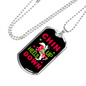 Chin Up Heels Down Horse Necklace Stainless Steel or 18k Gold Dog Tag 24" Chain-Express Your Love Gifts