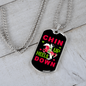 Chin Up Heels Down Horse Necklace Stainless Steel or 18k Gold Dog Tag 24" Chain-Express Your Love Gifts
