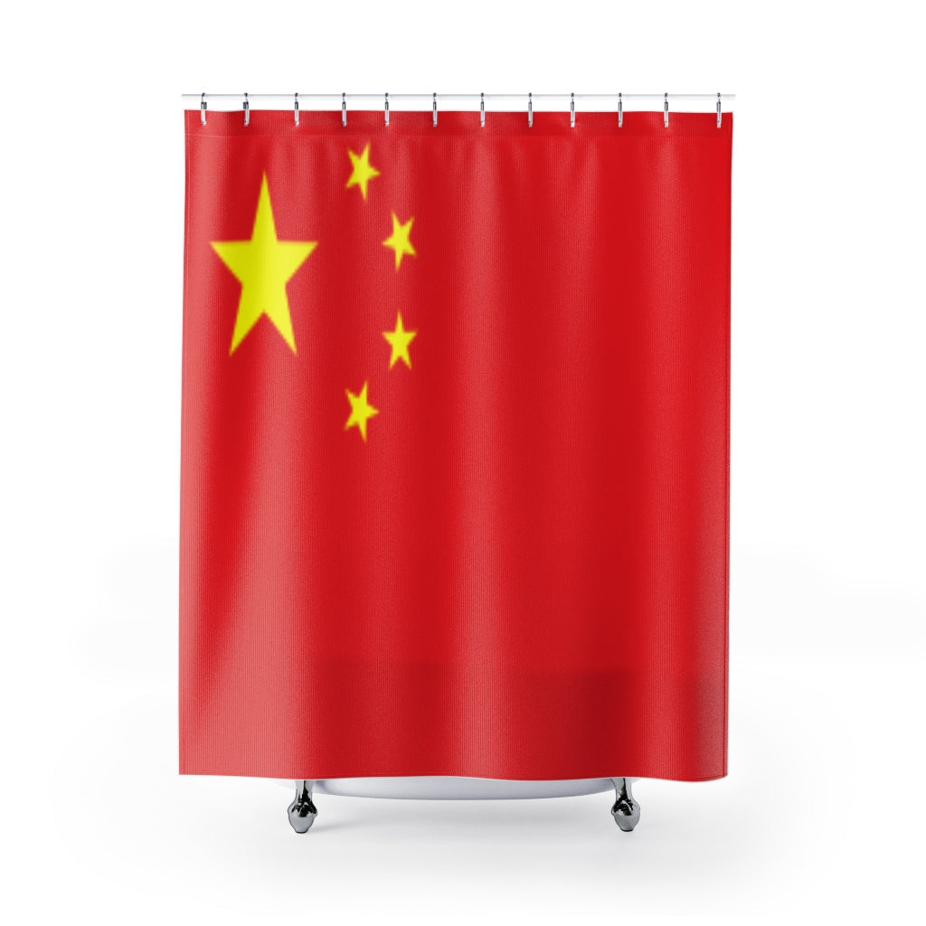 China Flag Stylish Design 71" x 74" Elegant Waterproof Shower Curtain for a Spa-like Bathroom Paradise Exceptional Craftsmanship-Express Your Love Gifts