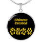 Chinese Crested Mama Circle Necklace Stainless Steel or 18k Gold 18-22" Dog Owner Lover-Express Your Love Gifts