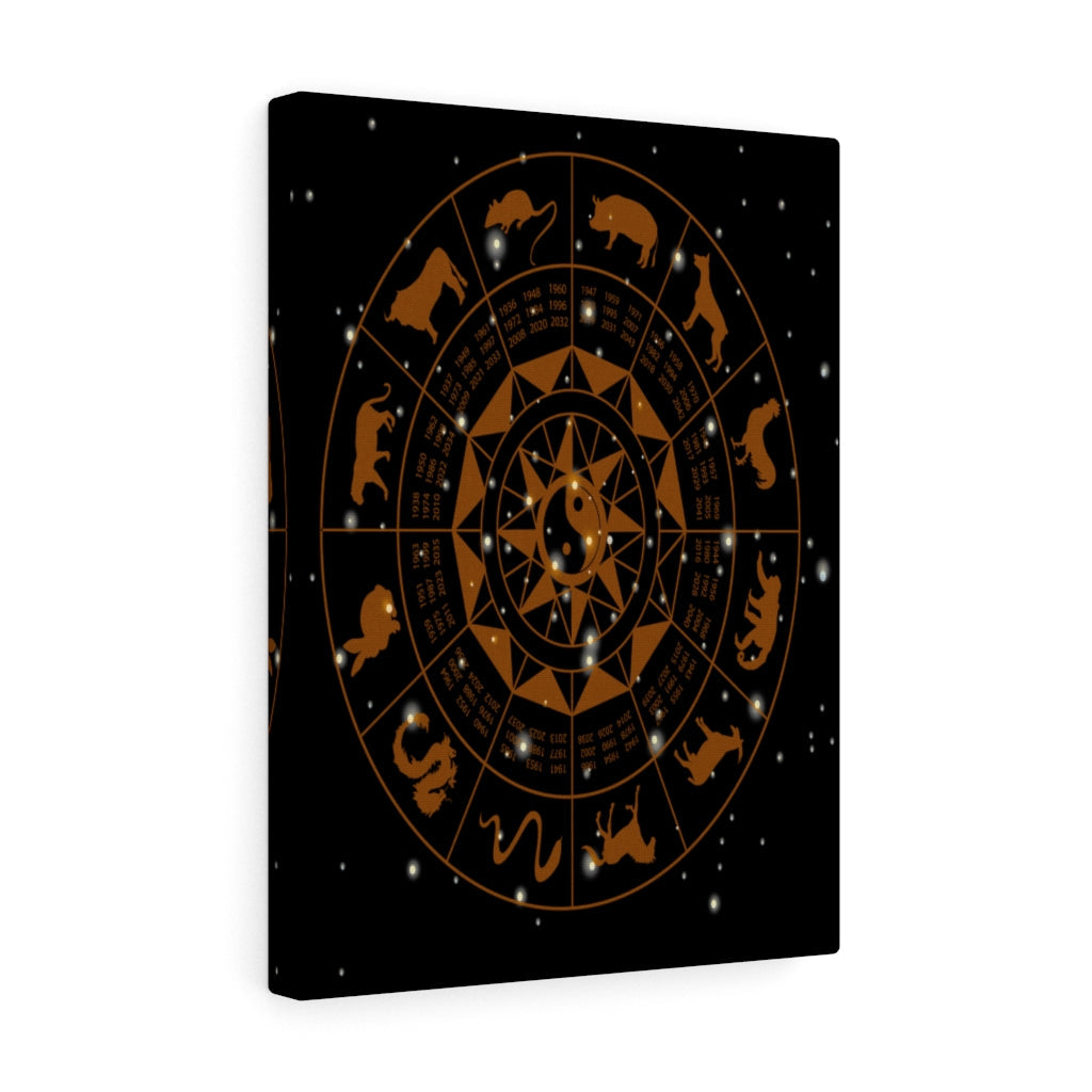 Chinese Horoscope Wheel Ready To Hang Stretched Canvas Wall Art Unframed-Express Your Love Gifts