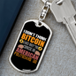 Chinese or American Bitcoin Crypto Keychain Stainless Steel or 18k Gold Dog Tag Keyring-Express Your Love Gifts