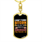 Chinese or American Bitcoin Crypto Keychain Stainless Steel or 18k Gold Dog Tag Keyring-Express Your Love Gifts