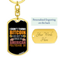 Chinese or American Bitcoin Crypto Keychain Stainless Steel or 18k Gold Dog Tag Keyring-Express Your Love Gifts