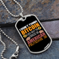 Chinese or American Bitcoin Crypto Necklace Stainless Steel or 18k Gold Dog Tag 24" Chain-Express Your Love Gifts