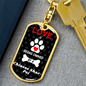 Chinese Shar-Pei Keychain Stainless Steel or 18k Gold Dog Tag Keyring-Express Your Love Gifts