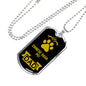 Chinese Sharpei Dad Dog Necklace Stainless Steel or 18k Gold Dog Tag W 24" Dog Owner Lover-Express Your Love Gifts