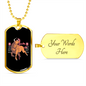 Chinese Zodiac Ox Zodiac Necklace Stainless Steel or 18k Gold Dog Tag 24" Chain-Express Your Love Gifts