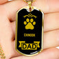 Chinook Dad Dog Necklace Stainless Steel or 18k Gold Dog Tag W 24" Dog Owner Lover-Express Your Love Gifts