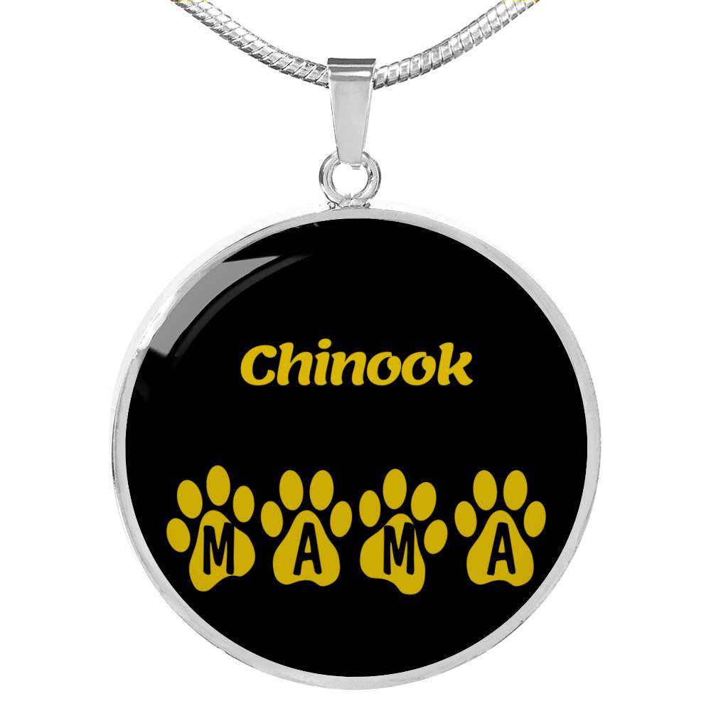 Chinook Mama Circle Necklace Stainless Steel or 18k Gold 18-22" Dog Owner Lover-Express Your Love Gifts