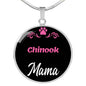 Chinook Mama Necklace Circle Pendant Stainless Steel or 18k Gold 18-22" Dog Mom Pendant-Express Your Love Gifts