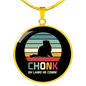 Chonk He Comin Cat Circle Necklace Stainless Steel or 18k Gold 18-22"-Express Your Love Gifts
