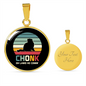 Chonk He Comin Cat Circle Necklace Stainless Steel or 18k Gold 18-22"-Express Your Love Gifts