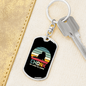 Chonk He Comin Cat Keychain Stainless Steel or 18k Gold Dog Tag Keyring-Express Your Love Gifts