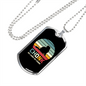 Chonk He Comin Cat Necklace Stainless Steel or 18k Gold Dog Tag 24" Chain-Express Your Love Gifts