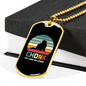 Chonk He Comin Cat Necklace Stainless Steel or 18k Gold Dog Tag 24" Chain-Express Your Love Gifts