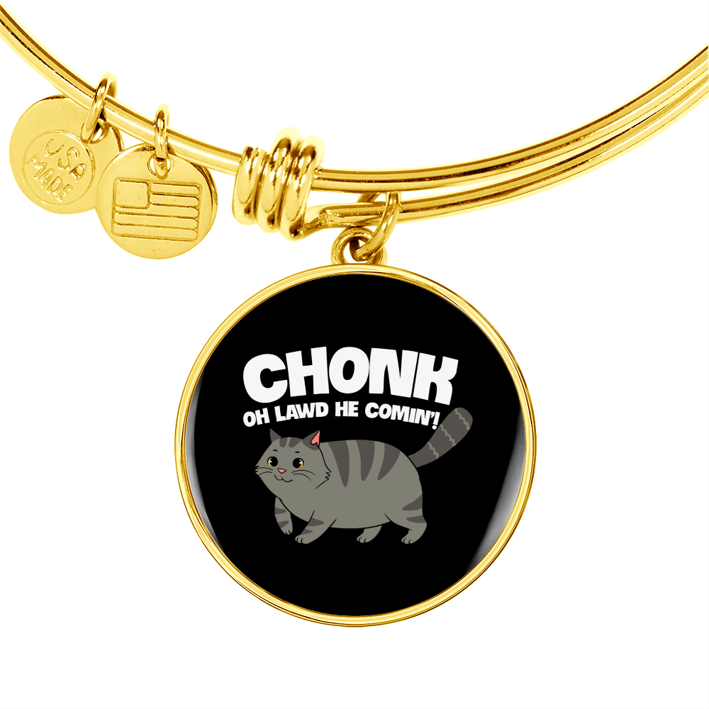 Chonk Oh Lawd Cat Bracelet Stainless Steel or 18k Gold Circle Bangle-Express Your Love Gifts