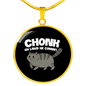 Chonk Oh Lawd Cat Circle Necklace Stainless Steel or 18k Gold 18-22"-Express Your Love Gifts