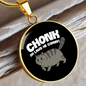 Chonk Oh Lawd Cat Circle Necklace Stainless Steel or 18k Gold 18-22"-Express Your Love Gifts