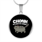 Chonk Oh Lawd Cat Circle Necklace Stainless Steel or 18k Gold 18-22"-Express Your Love Gifts