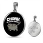 Chonk Oh Lawd Cat Circle Necklace Stainless Steel or 18k Gold 18-22"-Express Your Love Gifts