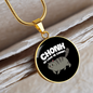 Chonk Oh Lawd Cat Circle Necklace Stainless Steel or 18k Gold 18-22"-Express Your Love Gifts