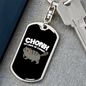 Chonk Oh Lawd Cat Keychain Stainless Steel or 18k Gold Dog Tag Keyring-Express Your Love Gifts