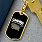 Chonk Oh Lawd Cat Keychain Stainless Steel or 18k Gold Dog Tag Keyring-Express Your Love Gifts