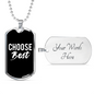 Choose Best Necklace Stainless Steel or 18k Gold Dog Tag 24" Chain-Express Your Love Gifts