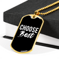 Choose Best Necklace Stainless Steel or 18k Gold Dog Tag 24" Chain-Express Your Love Gifts