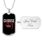 Choose Joy Romans 15:13 Necklace Stainless Steel or 18k Gold Dog Tag 24" Chain-Express Your Love Gifts