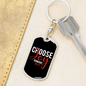 Choose Joy Romans Christian Keychain Stainless Steel or 18k Gold Dog Tag Keyring-Express Your Love Gifts