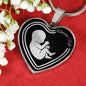 Choose Life Prolife Necklace Stainless Steel or 18k Gold Heart Pendant 18-22"-Express Your Love Gifts