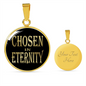 Chosen In Eternity Ephesians 1:4 Circle Necklace Stainless Steel or 18k Gold 18-22"-Express Your Love Gifts